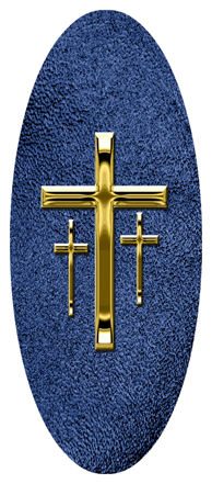 Gold 3 Crosses Shimmer Blue